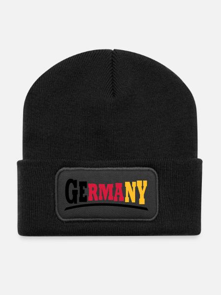 Germany - Recycelte Patch Beanie - Schwarz