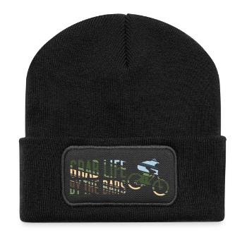 Enduro Mountain Bike Print - Recycled Patch Beanie - black - Front