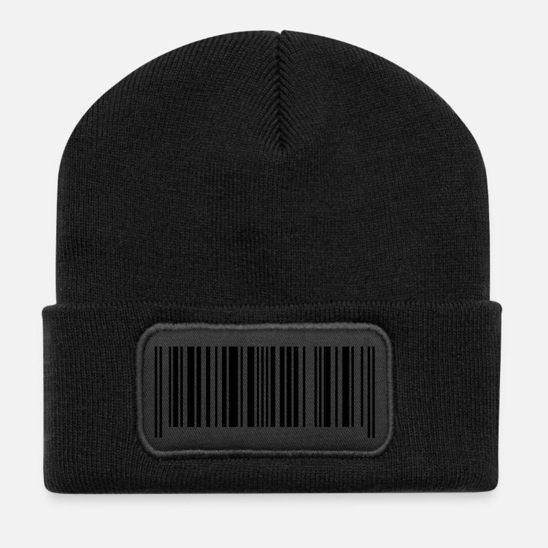Code barre fabriqué en france - Beanie recyclé à patch - noir