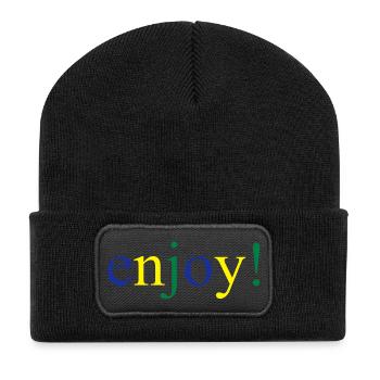 Spass - Recycelte Patch Beanie - Schwarz - Vorne