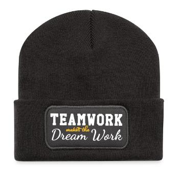 teamwork makes the dream work - Recycled Patch Beanie - dark grey - Front