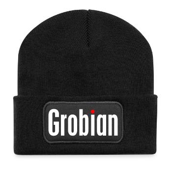 Grobian - Recycelte Patch Beanie - Schwarz - Vorne
