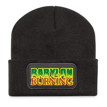 babylon burning 01 - Recycelte Patch Beanie - Dunkelgrau - Vorne