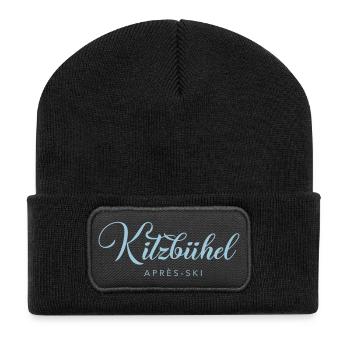 KITZBÜHEL Apres-Ski Austria Österreich - Recycelte Patch Beanie - Schwarz - Vorne