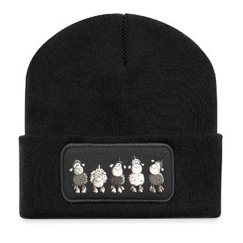 Funny Sheep - Moutons - Mouton - Beanie recyclé à patch - noir - Devant