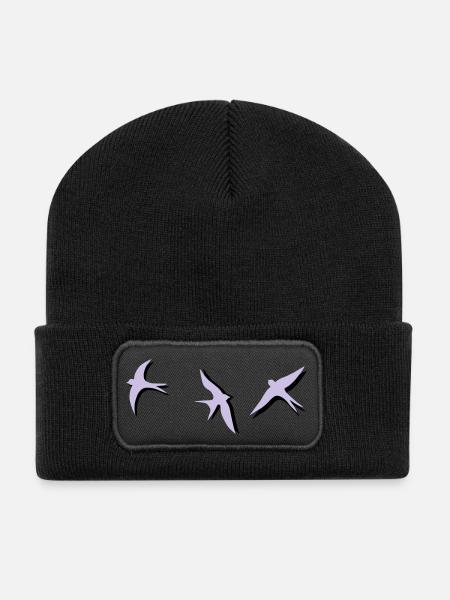 swallow - Recycled Patch Beanie - black