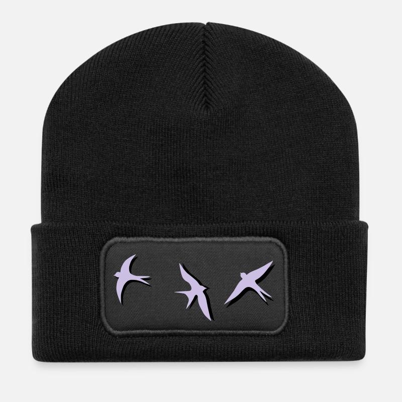 Schwalbe - Recycelte Patch Beanie - Schwarz