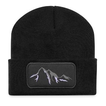 mountains_02 - Recycled Patch Beanie - black - Front
