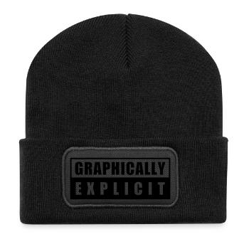 warning - Recycled Patch Beanie - black - Front