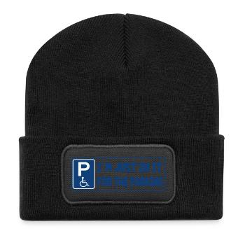 Just in my wheelchair for the parking, humor # - Recycled Patch Beanie - black - Front