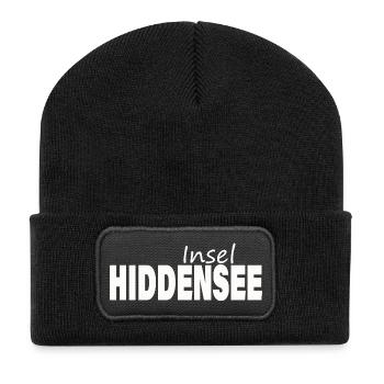 Insel HIDDENSEE - Recycelte Patch Beanie - Schwarz - Vorne
