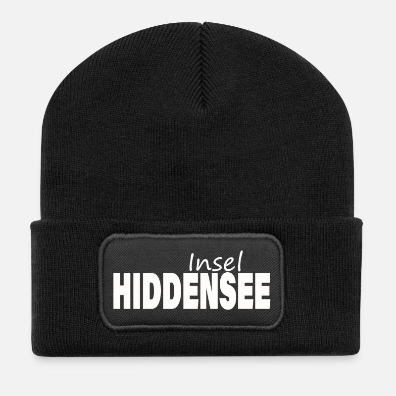 Insel HIDDENSEE - Recycelte Patch Beanie - Schwarz