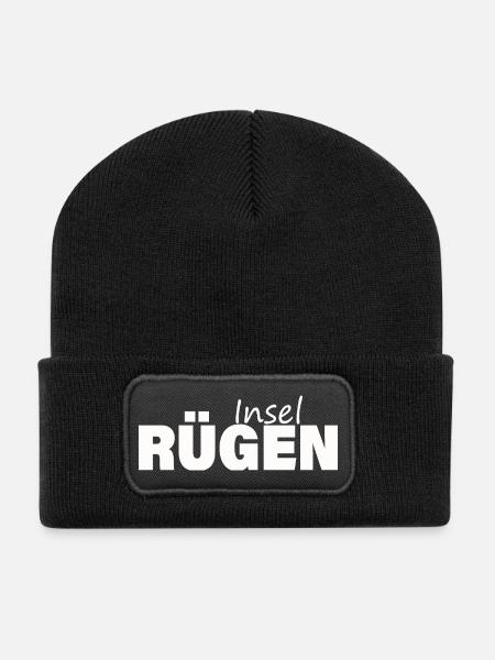 INSEL RÜGEN - Recycelte Patch Beanie - Schwarz