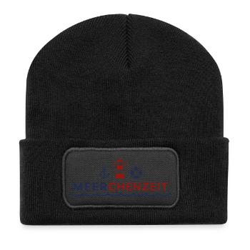 Meerchenzeit - Recycelte Patch Beanie - Schwarz - Vorne