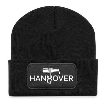 Hanover Funny Sayings Hangover Symbol Logo icon - Recycled Patch Beanie - black - Front