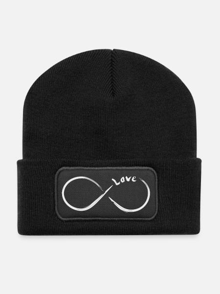 Infinity Love - Beanie recyclé à patch - noir