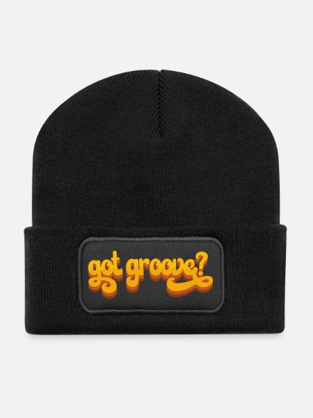 Vintage Funk Soul Musik Got Groove? Retro 60er 70e - Recycelte Patch Beanie - Schwarz