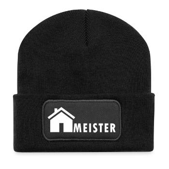 Hausmeister Design - Recycelte Patch Beanie - Schwarz - Vorne