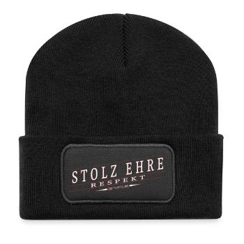 Stolz, Ehre, Respekt - Recycelte Patch Beanie - Schwarz - Vorne
