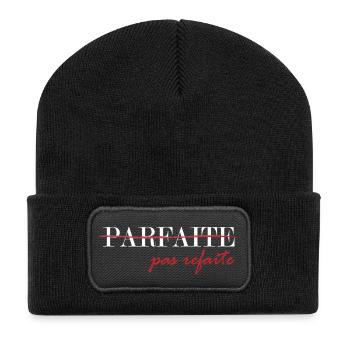parfaite, pas refaite (blanc) - Beanie recyclé à patch - noir - Devant