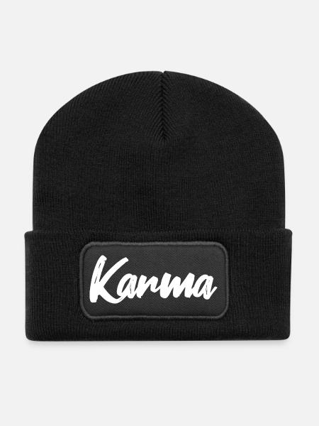 Karma - Beanie recyclé à patch - noir