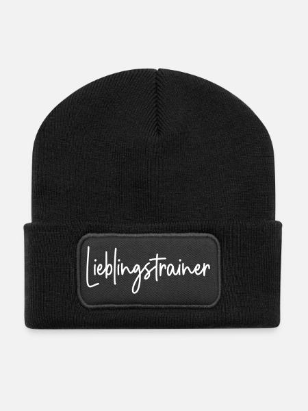 Lieblingstrainer - Recycelte Patch Beanie - Schwarz