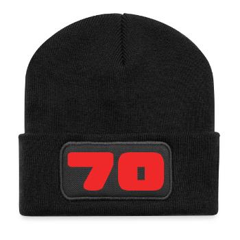70. 70 YEARS. 70TH ANNIVERSARY. BIRTHDAY 70 YEARS. - Recycled Patch Beanie - black - Front