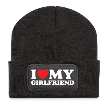 J’aime ma petite amie - Beanie recyclé à patch - charbon - Devant