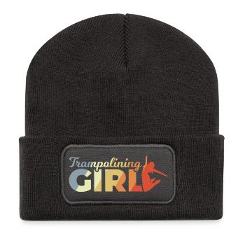 Drôle de fille trampoline - Beanie recyclé à patch - charbon - Devant