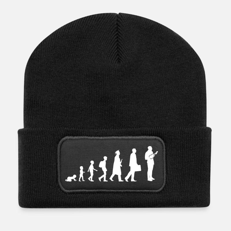 Evolution Ukulele - Recycelte Patch Beanie - Schwarz