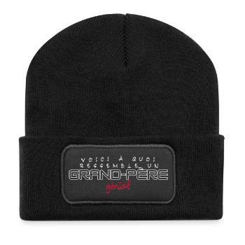 Grand-Père Génial - Style Rétro - Beanie recyclé à patch - noir - Devant