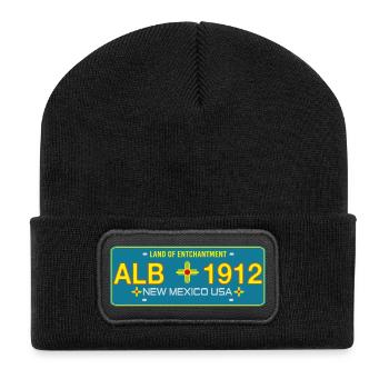 New Mexico Nummernschild Albuquerque - Recycelte Patch Beanie - Schwarz - Vorne