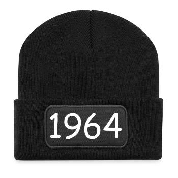 Personalize 1964 60th Birthday Template - Recycled Patch Beanie - black - Front