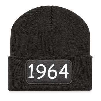 Personalize 1964 60th Birthday Template - Recycled Patch Beanie - dark grey - Front