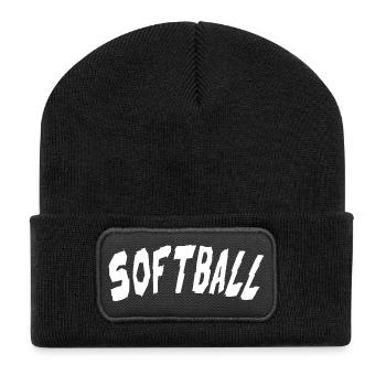 Softball - Recycelte Patch Beanie - Schwarz - Vorne