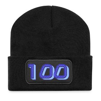 100. 100 JAHRE. 100-JÄHRIGES JUBILÄUM. GEBURTSTAG 100 - Recycelte Patch Beanie - Schwarz - Vorne