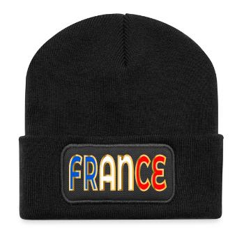Lettrage France Europe - Beanie recyclé à patch - noir - Devant