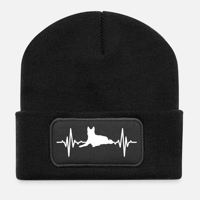 Hund Herzschlag - Recycelte Patch Beanie - Schwarz