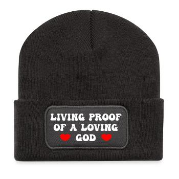 Living Proof Of A Loving God - Recycled Patch Beanie - dark grey - Front