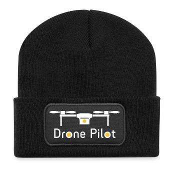 Drohnen-Pilot - Recycelte Patch Beanie - Schwarz - Vorne