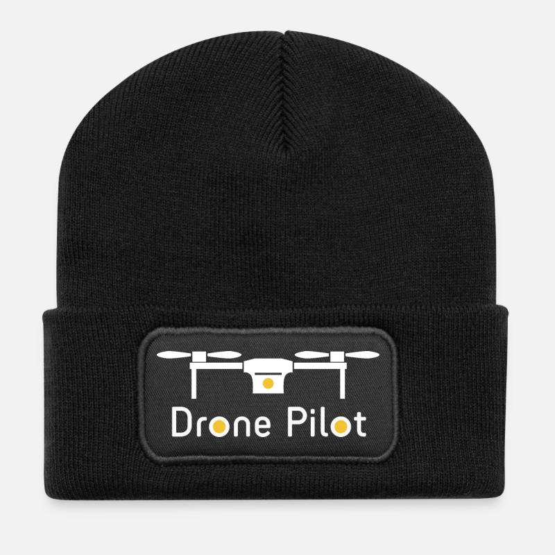 Drone Pilot - Beanie recyclé à patch - noir