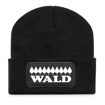 WALD - Recycelte Patch Beanie - Schwarz - Vorne