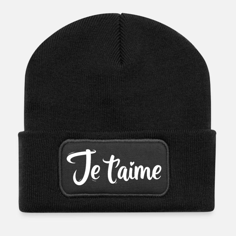 I love you - Recycled Patch Beanie - black