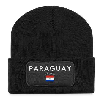 Paraguayische Flagge, Paraguayischer Stolz - Recycelte Patch Beanie - Schwarz - Vorne