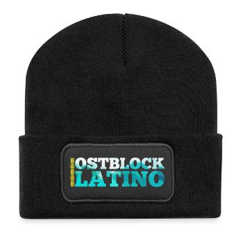 Ostblock Latino Kasache Kasachstan Geschenk - Recycelte Patch Beanie - Schwarz - Vorne