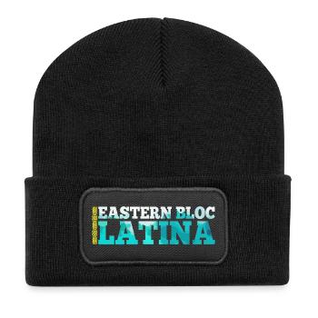Ostblock Latina Kasachin Kasachstan Geschenk - Recycelte Patch Beanie - Schwarz - Vorne