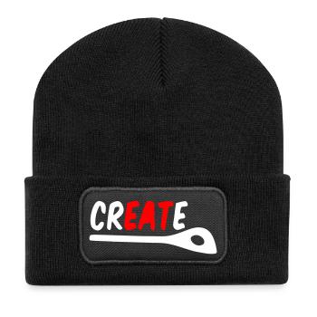Cuisine et créativité – Créer, cuisiner, manger T-shirt - Beanie recyclé à patch - noir - Devant