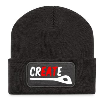 Cuisine et créativité – Créer, cuisiner, manger T-shirt - Beanie recyclé à patch - charbon - Devant