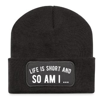Life is short and so am i - Recycled Patch Beanie - dark grey - Front