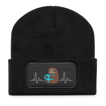 I love coffee t shirt coffee time sholt - Beanie recyclé à patch - noir - Devant